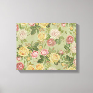 Toile Vintage Pays Floral Patiné