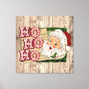 Toile Vintage Père Noël Lumières Marquee Ho Ho Ho