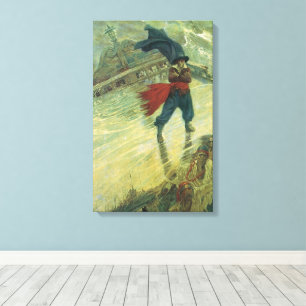 Toile Vintage Pirate, The Flying Dutchman par Howard Pyl