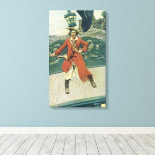 Toile Vintage Pirates, capitaine Keitt par Howard Pyle