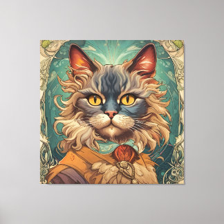 Toile Vintage Pop Art Louis Wain style rétro