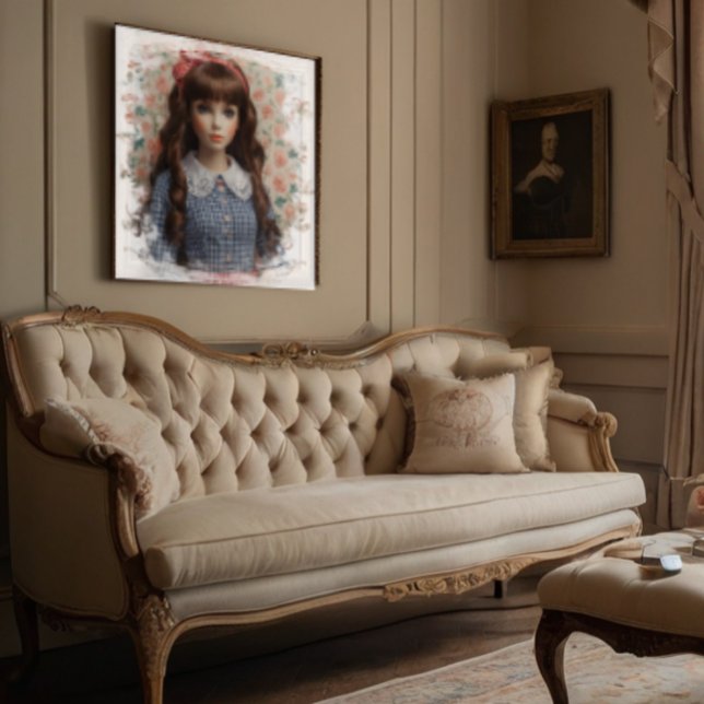 Toile Vintage poupée poupée coeur Whimsical (Créateur téléchargé)