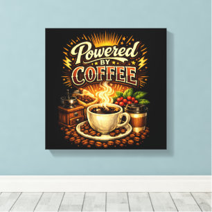 Toile Vintage Propulsé par le Café – Design Rétro pour A