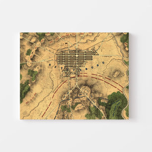 Toile Vintage Restored Map of Battle of Gettysburg, 1863