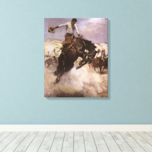 Toile Vintage Rodeo Cowboy, Breezy Riding par WHD Koerne