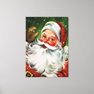 Toile Vintage Santa Face 1