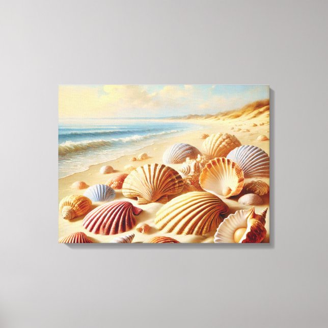 Toile Vintage Seashell Beach Wall Art (Recto)