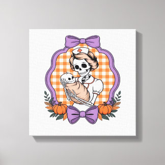 Toile Vintage Skeleton Nurse and Baby � Cute Halloween R