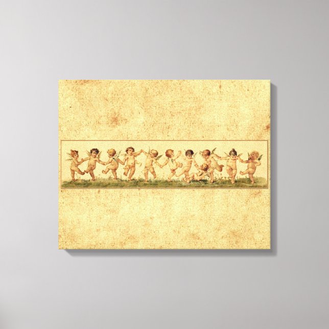 Toile Vintage Sweet Happy Danser Cherubs (Recto)