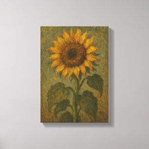 Toile Vintage Tournesol Mur Art - Rustique Botanique Mai