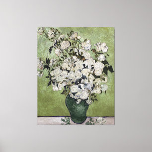 Toile Vintage Van Gogh Roses roses roses dans un vase