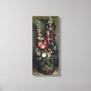 Toile Vintage Van Gogh Vase avec Hollyhocks