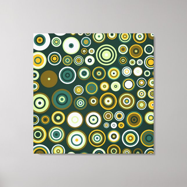 Toile Vintage Vert Cinquante Art Abstrait (Recto)