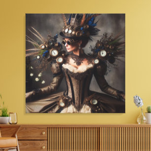 Toile Vintage Victorian Steampunk Horaire Lady
