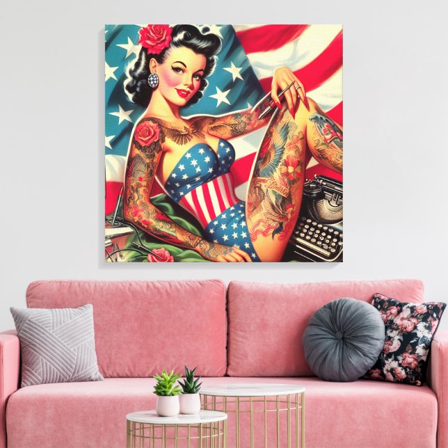 Toile Vintage Vieux Tatouage (Insitu(Salon))