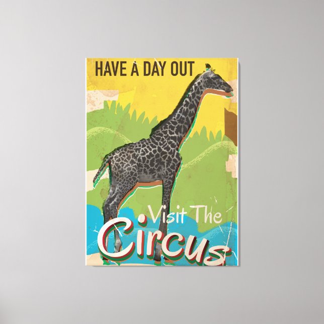 Toile Vintage Visiter le cirque Poster art (Recto)
