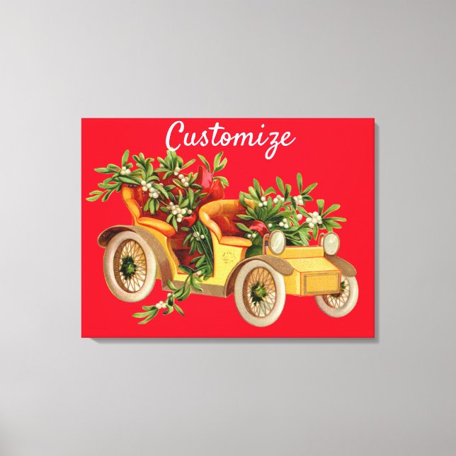 Toile Vintage Voiture de Noël Mistletoe Thunder_Cove (Recto)