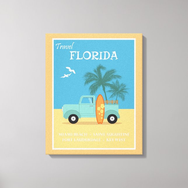 Toile Vintage voyage des plages de Floride (Recto)