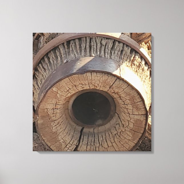 Toile Vintage Wagon Wheel Rustic Photo (Recto)