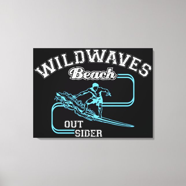 Toile Vintage Wild Waves Beach Surf extérieur (Recto)