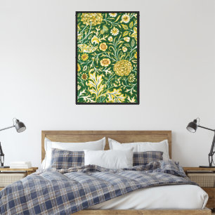 Toile Vintage William Morris Cherwell Vert Floral Art
