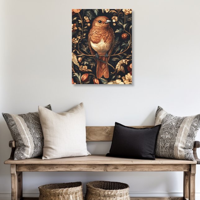 Toile Vintage William Morris Style Bird Vines (Créateur téléchargé)