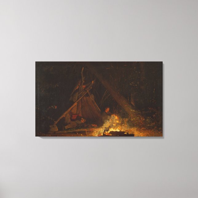 Toile Vintage Winslow Homer Camp Fire (Recto)