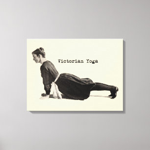 Toile Vintage Yoga Woman Up Chien Antique