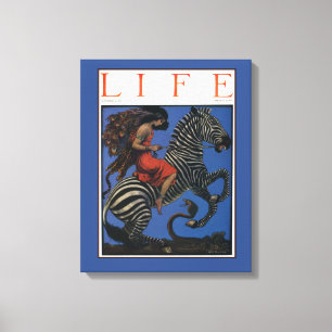 Toile Vintage Zebra Art Nouveau Femme