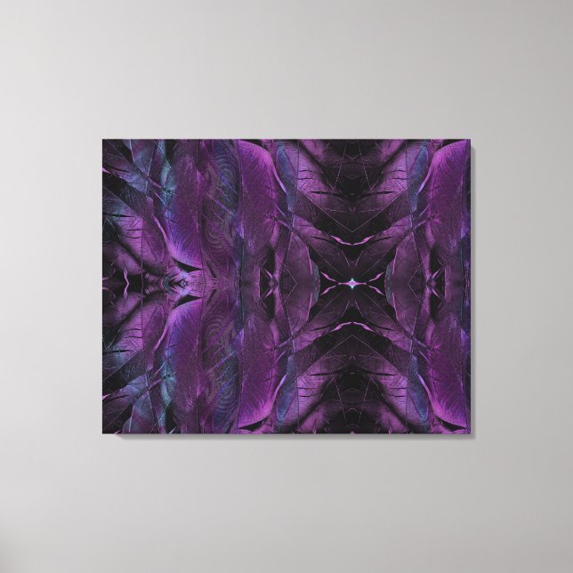 Toile Violet bleu violet couleur noire texture de plume  (Recto)