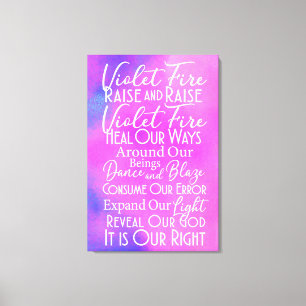 Toile Violet Prière au feu : Spirituel Positive Energy A