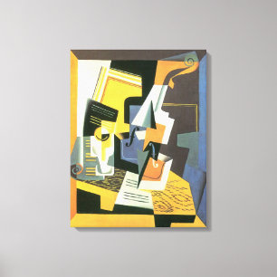Toile Violon et verre par Juan Gris, cubisme vintage