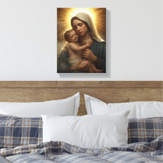 Toile Virgin Mary and Child Jesus Stretched Canvas Print