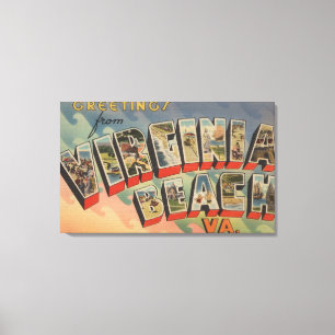Toile Virginia Beach, Virginie - Grandes Lettres Scènes