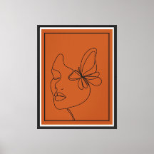 Visage Abstrait avec ligne papillon - Mini