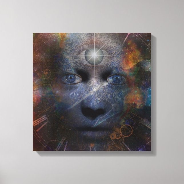 Toile Visage avec troisième oeil (Recto)