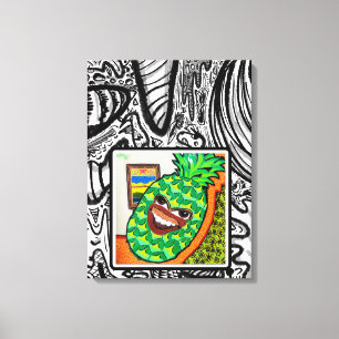Toile Visage d'ananas en thérapie,