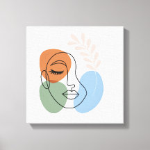 Visage d'art en ligne abstrait avec une touche bot