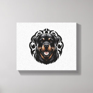 Toile Visage de chien Rottweiler