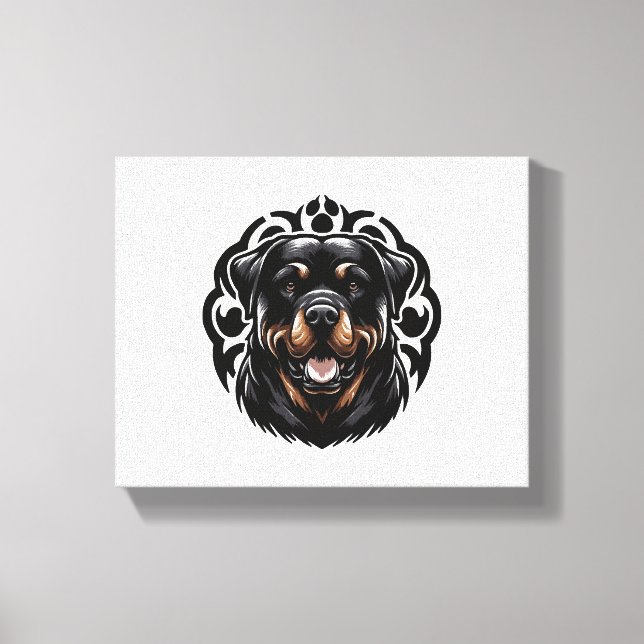 Toile Visage de chien Rottweiler (Recto)