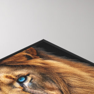 Toile Visage de lion majestueux aux yeux bleus Faune A