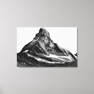 Toile Visage noir et blanc de nord de Matterhorn