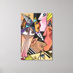 Toile Visages Abstraits - Humeurs - Peinture de Portrait