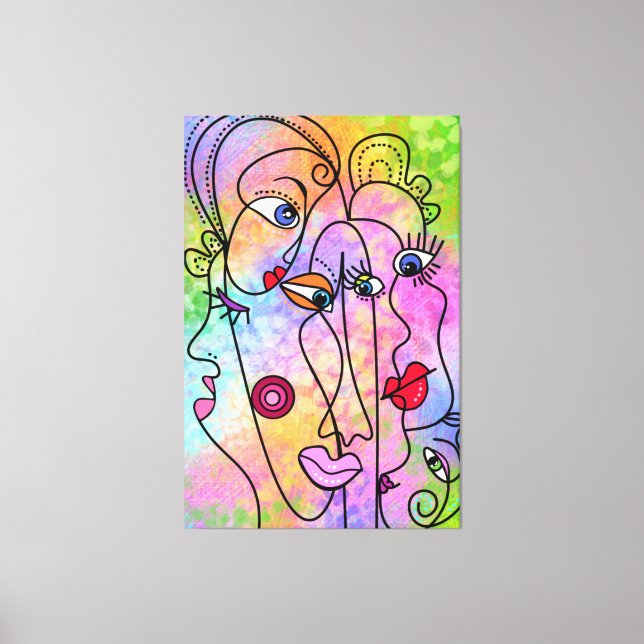 Toile Visages Abstraits Mood Canvas Imprimer Peinture mo (Recto)