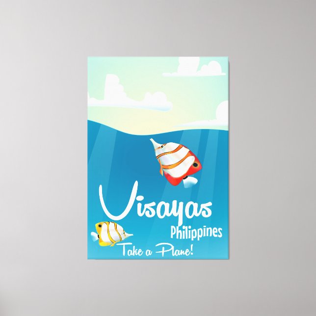 Toile Visayas, philippines affiche de voyage en cartoon (Recto)