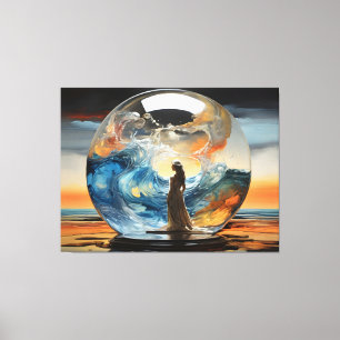 Toile Vision contemporaine Femme moderne dans une boule 