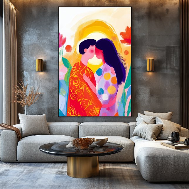 Toile Vision fauve intense du Baiser (Créateur téléchargé)