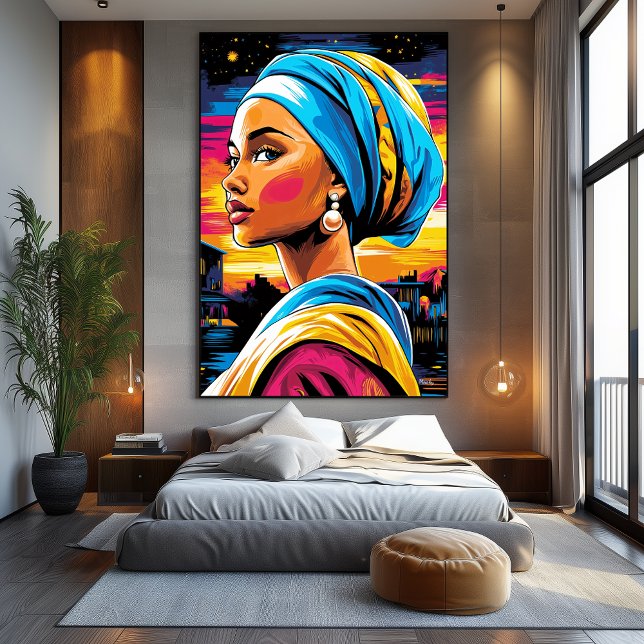 Toile Vision Pop Art de La Jeune Fille au Perle (Créateur téléchargé)