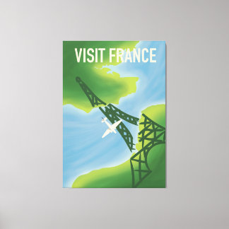 Toile Visite France affiche de voyage de style vintage