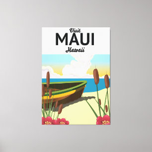 Toile Visitez l'affiche touristique de Maui Hawaii